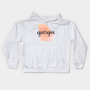 georgia - calligraphy and abstract state outline Kids Hoodie